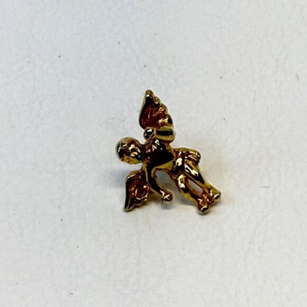 Treasures & Trinkets Guardian Angel Pin Gold-Tone Cherub Small Dainty